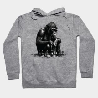 Thinking monkey playing chess Hoodie